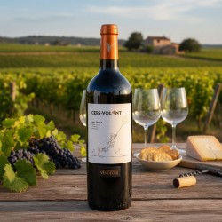 Bouteille de vin Cers volant vin rouge Malepère Cave Vendéole Le Vin du Sud