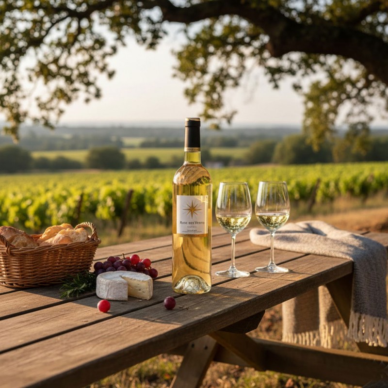 Bouteille de vin Rose des vents Blanc Chemin Sieur d'Arques