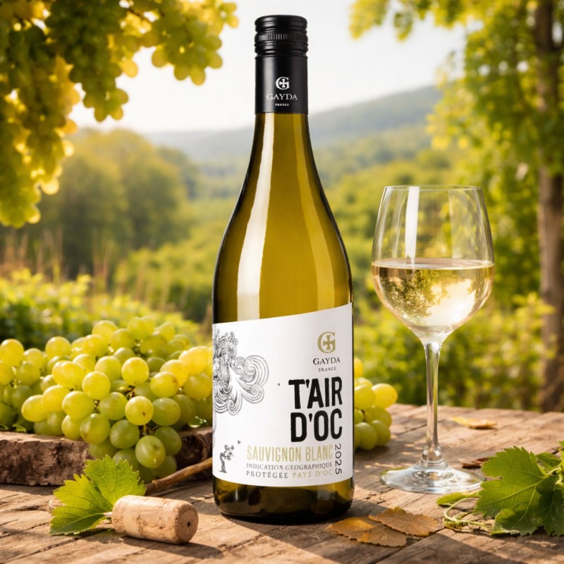 Bouteille T’Air d’Oc Sauvignon Blanc - Domaine Gayda